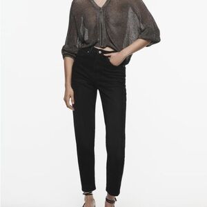 Zara washed black high waisted Z1975 Mom Fit Jeans, sz 26, US 2